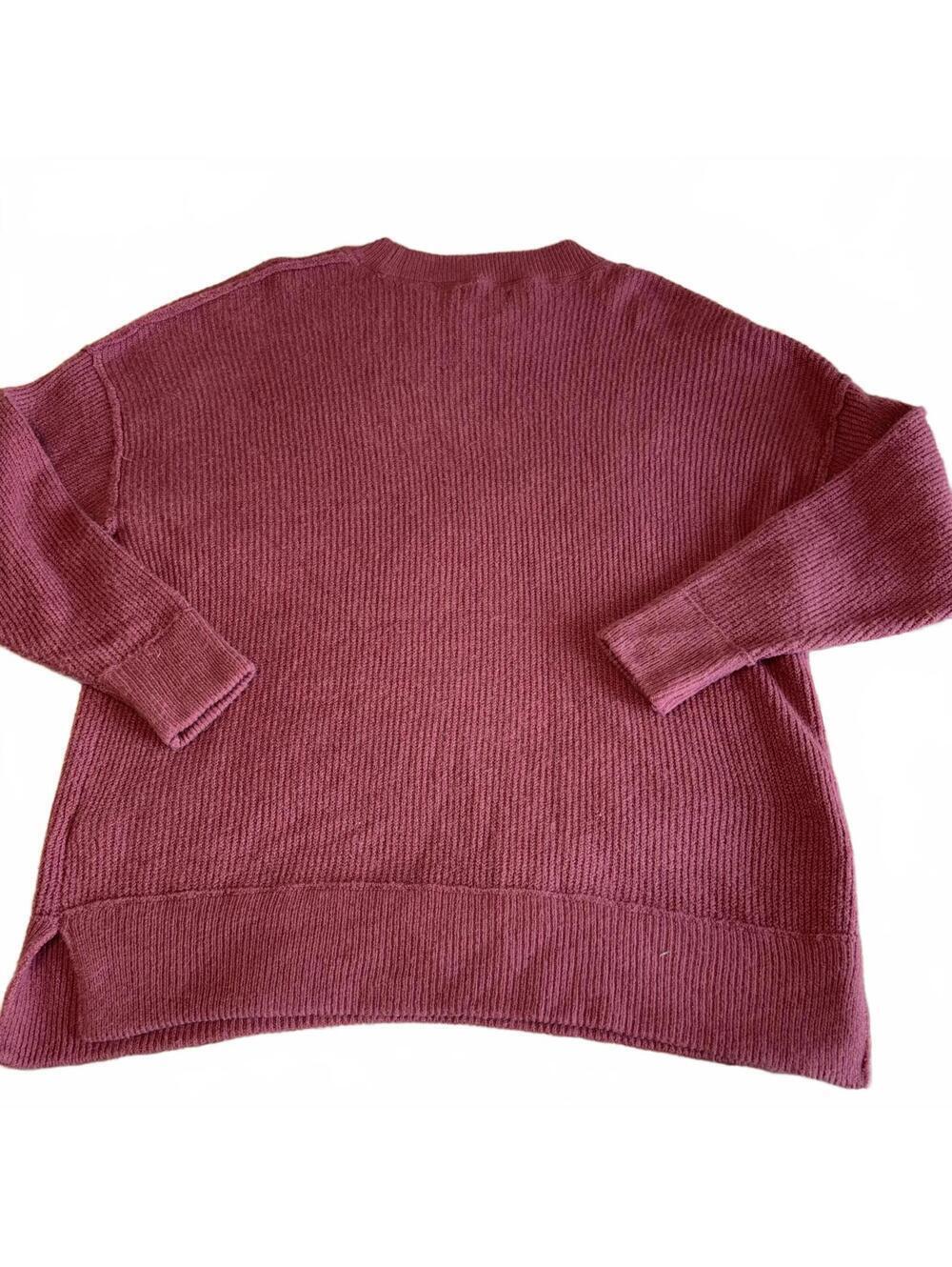 Aerie Cozy Ribbed Knit Crewneck Sweater RN: 54485 In Mauve, Woman’s Size Small - Picture 8 of 9